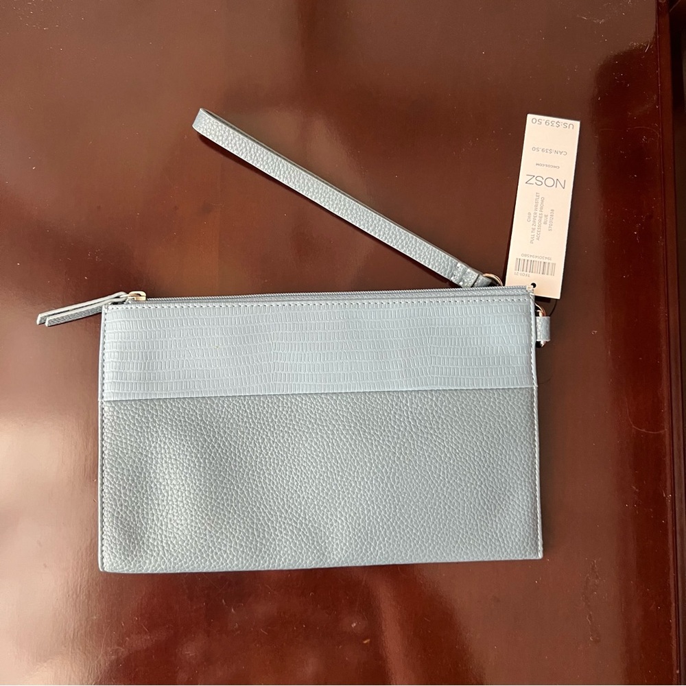 Chico’s Blue Pull Tie Zipper Wristlet - Brand New with Tags NWT